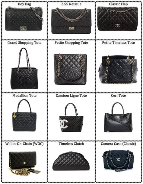 chanel different bags|list of Chanel handbag styles.